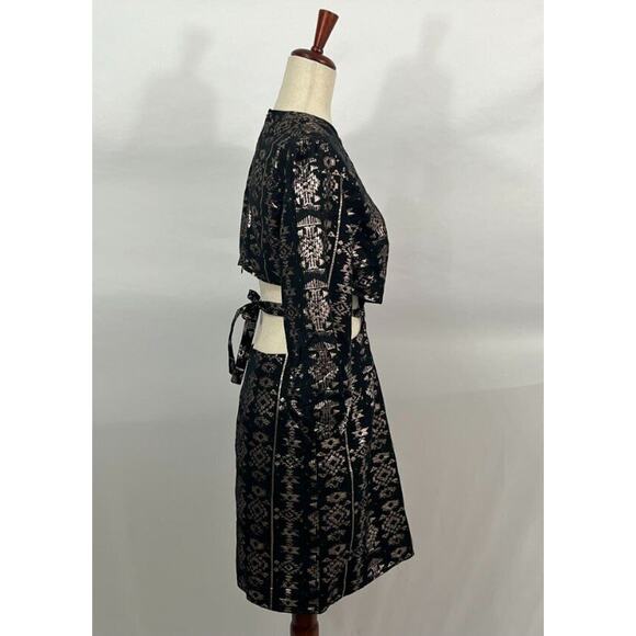 LACE THE LABEL Sz M Medium Black Rose Gold Geo Cutout Mini Dress NWT - Picture 5 of 12